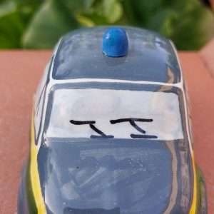 Fiat 500 Guardia di Finanza in ceramica dipinta a mano