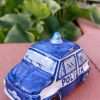 Fiat 500 Polizia di Stato in ceramica dipinta a mano