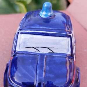 Fiat 500 CARABINIERI in ceramica dipinta a mano