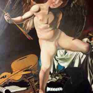 Amor vincit omnia Caravaggio Falso d'autore Olio su Tela Artista Alessia Interdonato