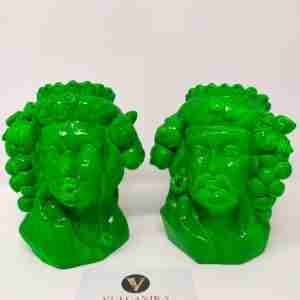 Teste di Moro Ceramica di Caltagirone  Fluo