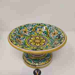 Alzata Centrotavola in Ceramica di Caltagirone dipinta a mano Sicilian style