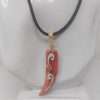 Collana con Ciondolo corno rosso in ceramica portafortuna