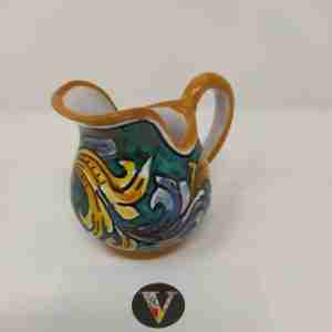 Brocca per latte in Ceramica di Caltagirone dipinta a mano anche per versare Caffè panna e salse