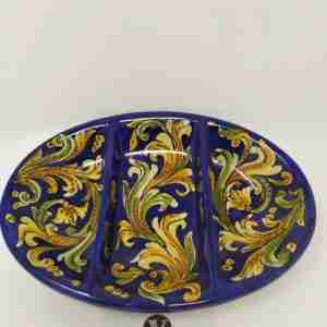 Antipastiera in Ceramica di Caltagirone dipinta a mano