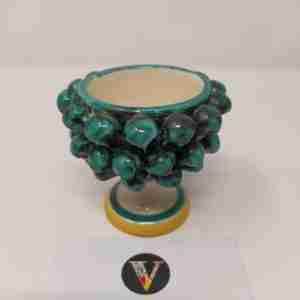 Mezza Pigna verde acqua in ceramica di Caltagirone dipinta a mano souvenir per turisti