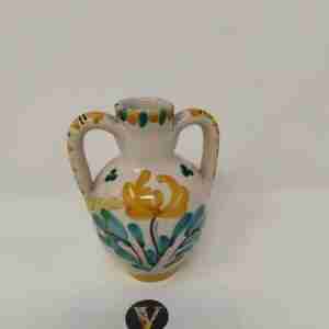 Anfora in Ceramica di Caltagirone dipinta a mano con decoro floreale