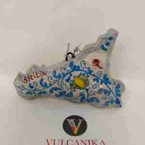 Sicilia in Ceramica di Caltagirone dipinta a mano