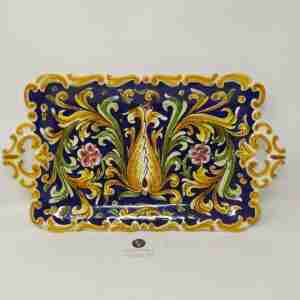 Vassoio in Ceramica di Caltagirone dipinto a mano