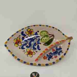 Piattino Antipastiera in Ceramica di Caltagirone dipinta a mano dal design originale