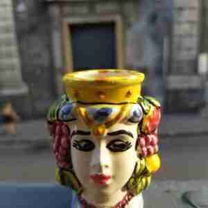 Testa di Moro singola in Ceramica di Caltagirone come souvenir