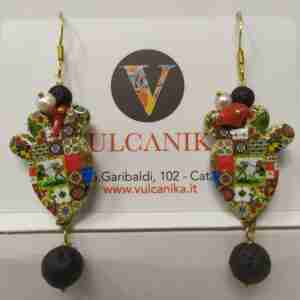 Orecchini Stile Siciliano in Ceramica di Caltagirone dipinta a mano