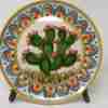 Piatto fichi d'india in ceramica di Caltagirone dipinto a mano