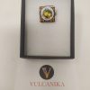 Anello in pietra lavica con mattonellina stile siciliano