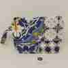 Pochette in cotone cucita a mano Soggetto Sicilia con motivo maioliche siciliane accessorio donna originale e femminile