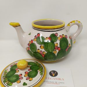 Teiera in Ceramica di Caltagirone dipinta a mano