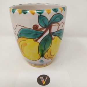 Bicchiere in ceramica di Caltagirone dipinta a mano