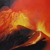 Etna in eruzione Olio su Tela Cm. 40x30 Artista Alessia Interdonato. 