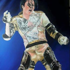 Michael Jackson Olio su tela 60x90 cm Artista Alessia Interdonato. 
