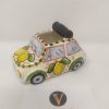 Fiat 500 con decoro di limoni in Ceramica di Caltagirone dipinta a mano ottima come souvenir