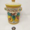 Barattolo porta zucchero in Ceramica di Caltagirone dipinta da Artigiani Calatini a mano