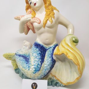 Sirena in Ceramica di Caltagirone dipinta a mano una piccola opera d'arte