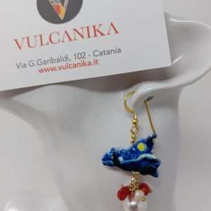 Orecchini siciliani a forma di Sicilia in Ceramica