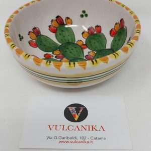 Ciotola in Ceramica di Caltagirone con fichi d'india Sicilian style