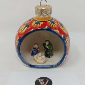 Palla Natale in Ceramica di Caltagirone dipinta a mano