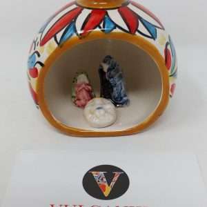 Palle di Natale con Presepe in Ceramica di Caltagirone dipinte a mano un prodotto artigianale per decorare casa e l'albero di natale