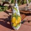 Rotella tagliapasta manico in ceramica di Caltagirone dipinta a mano con decoro limoni