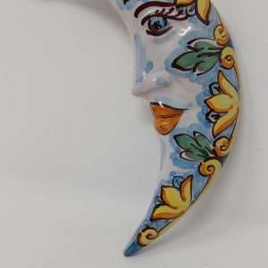 Luna in Ceramica di Caltagirone dipinta a mano
