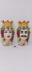 Teste di Moro da appendere in Ceramica di Caltagirone H 20