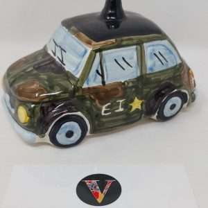 Fiat 500 Esercito Italiano  in Ceramica di Caltagirone.