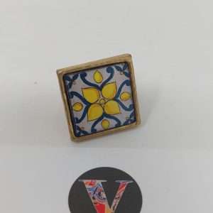 Anello in ceramica di Caltagirone dipinto a mano