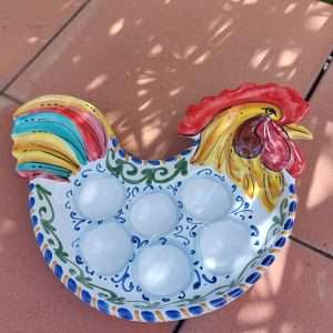 Gallina Portauova in ceramica dipinta a mano