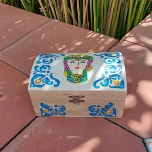 Portagioie in legno dipinto a mano