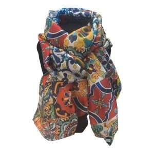 Foulard misto seta tema Siciliano