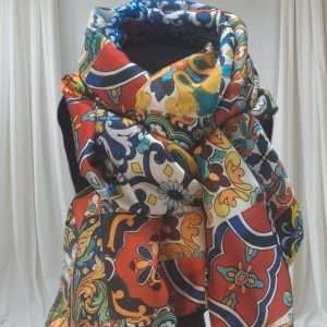 Foulard misto seta tema Siciliano
