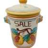 Barattolo porta sale in ceramica di Caltagirone