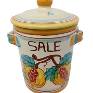 Barattolo porta sale in ceramica di Caltagirone