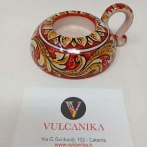 Porta candela tea light decorato in ceramica