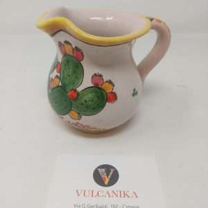 brocca vino in ceramica di Caltagirone con decoro fichi d'india