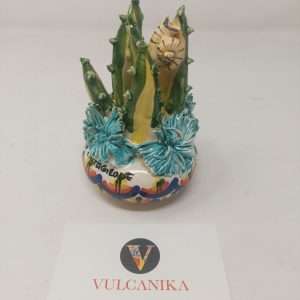 Piantina con vaso in Ceramica di Caltagirone