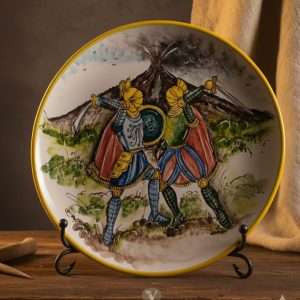 Piatto soggetto Paladini in Ceramica di Caltagirone