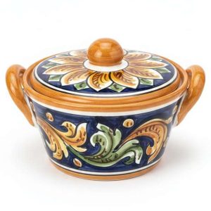 Formaggiera in Ceramica di Caltagirone dipinta a mano