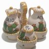 Set Olio-Aceto-Sale-Pepe in ceramica di Caltagirone dipinta a mano