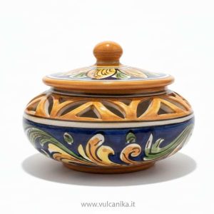 Porta Dolci in ceramica di Caltagirone dipinta a mano