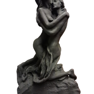 Statuetta "Abbraccio" in pietra lavica dell'Etna